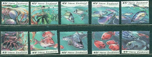Новая Зеландия, 1993, Рыбы, 10 марок